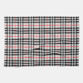 Linge De Cuisine Black White Red Classic Checkered Fabric (Horizontal)