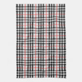 Linge De Cuisine Black White Red Classic Checkered Fabric (Vertical)