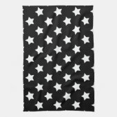 Linge De Cuisine Black White Stars Motif Décor (Vertical)