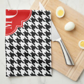 Linge De Cuisine Black Wht Houndstooth Red Quatrefoil (Quart Plié)