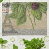 Linge De Cuisine Blackberries Floral Garden Flower Papillon Art (Plié)