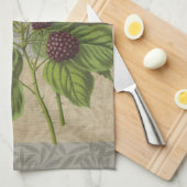 Linge De Cuisine Blackberries Floral Garden Flower Papillon Art (Quart Plié)