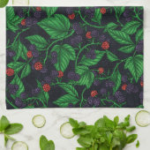 Linge De Cuisine Blackberry sur gris foncé (Plié)