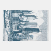 Linge De Cuisine Blanc bleu Chicago (Horizontal)