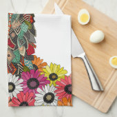 Linge De Cuisine blanc d'amour de marguerite de lama (Quart Plié)