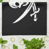 Linge De Cuisine Blanc, Drapeau Pirate Calico Jack, Crâne & Cutlass (Plié)