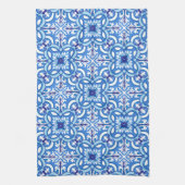 Linge De Cuisine 🤍 💙 Blanc et bleu Porto Azulejos (Vertical)