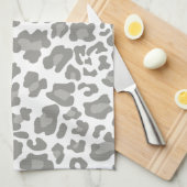 Linge De Cuisine Blanc et gris Empreinte de léopard (Quart Plié)