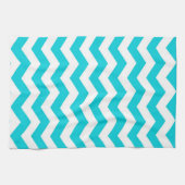 Linge De Cuisine Blanc et motif de zigzag d'Aqua (Horizontal)