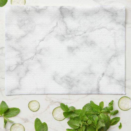 Linge De Cuisine Blanc marbre (Plié)