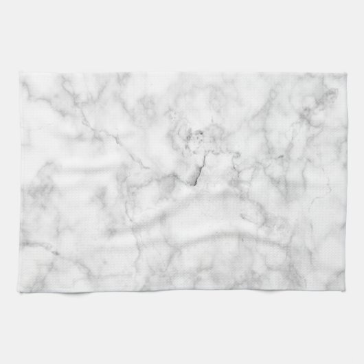 Linge De Cuisine Blanc marbre (Horizontal)