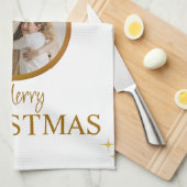 Linge De Cuisine Blanc moderne Joyeux Noël Meilleur linge de cuisin (Quart Plié)