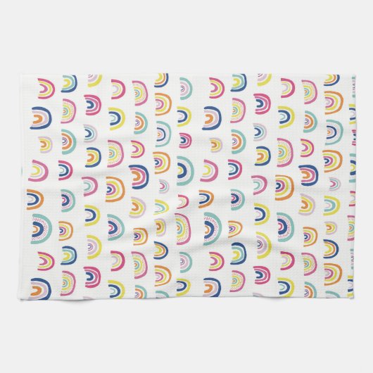 Linge De Cuisine Blanc Multi Rainbow (Horizontal)