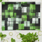 Linge De Cuisine Blanc noir vert (Plié)