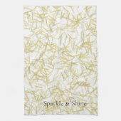 Linge De Cuisine Blanc Or Glam Pailleté scintillant (Vertical)