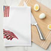 Linge De Cuisine Blanc rouge et bleu (Quart Plié)