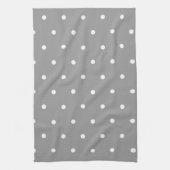 Linge De Cuisine Blanc sur Pois gris (Vertical)