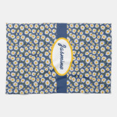 Linge De Cuisine Blancs anglais sur bleu (Horizontal)