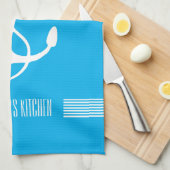 Linge De Cuisine Blancs et Bleus Ancre nautique (Quart Plié)