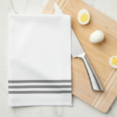 Linge De Cuisine Blancs et Gris Sophistiqués et Monogrammes (Quart Plié)