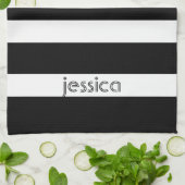 Linge De Cuisine Blancs Et Noirs Classiques (Plié)