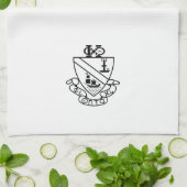 Linge De Cuisine Blason de Phi Chi Theta | N&B (Plié)
