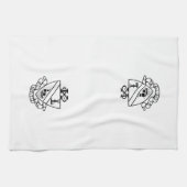 Linge De Cuisine Blason de Phi Chi Theta | N&B (Horizontal)