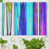 Linge De Cuisine Bleu Abstrait bandes 606 (Plié)