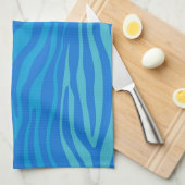 Linge De Cuisine Bleu Abstrait Zèbre (Quart Plié)