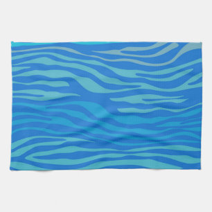Linge De Cuisine Bleu Abstrait Zèbre