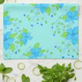Linge De Cuisine Bleu Accentué en vert (Plié)