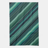 Linge De Cuisine Bleu Aqua et Rayures Sarcelle (Vertical)