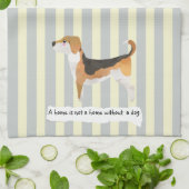Linge De Cuisine Bleu Beagle et rayé crème (Plié)