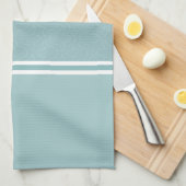 Linge De Cuisine Bleu bébé moderne rayures chic moderne élégant (Quart Plié)