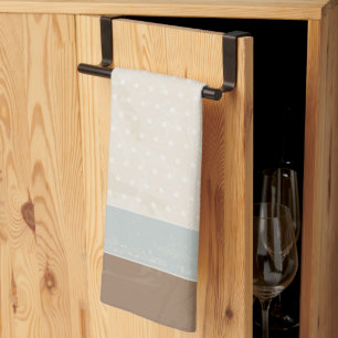 Linge De Cuisine Bleu Beige Brown Pois doux Arrière - plan rétro