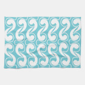 Linge De Cuisine Bleu Blanc Abstrait (Horizontal)