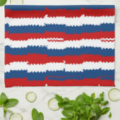 Linge De Cuisine Bleu, blanc et rouge (Plié)