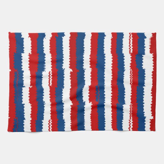 Linge De Cuisine Bleu, blanc et rouge (Horizontal)