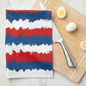 Linge De Cuisine Bleu, blanc et rouge Cool (Quart Plié)