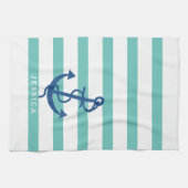 Linge De Cuisine Bleu Bleu Ancre Nautique 2 (Horizontal)