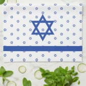 Linge De Cuisine Bleu bleu et blanc d'étoile de David (Plié)