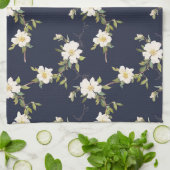 Linge De Cuisine Bleu bleu floral (Plié)
