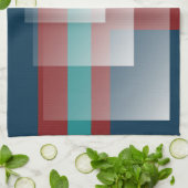 Linge De Cuisine bleu bordeaux turquoise (Plié)