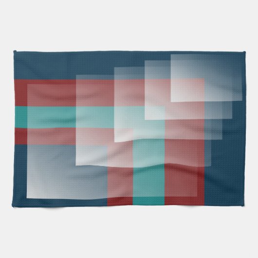 Linge De Cuisine bleu bordeaux turquoise (Horizontal)