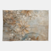 Linge De Cuisine Bleu Brown Beige Ferme Floral (Horizontal)