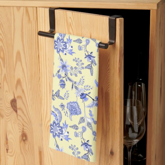 Linge De Cuisine Bleu Campagne Français (Pliage en tiers)