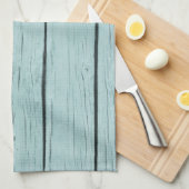 Linge De Cuisine Bleu Chic Bois rustique (Quart Plié)