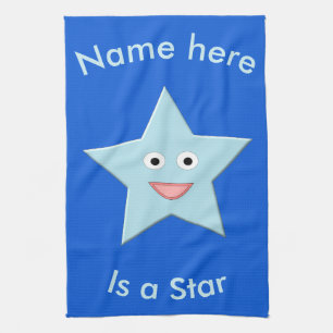 Linge De Cuisine Bleu clair Celebration Star Custom Towel