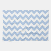 Linge De Cuisine Bleu clair et zigzag blanc (Horizontal)
