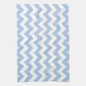 Linge De Cuisine Bleu clair et zigzag blanc (Vertical)
